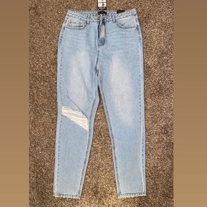 Misguided Riot HighWaisted Distressed Mom Jean 12L